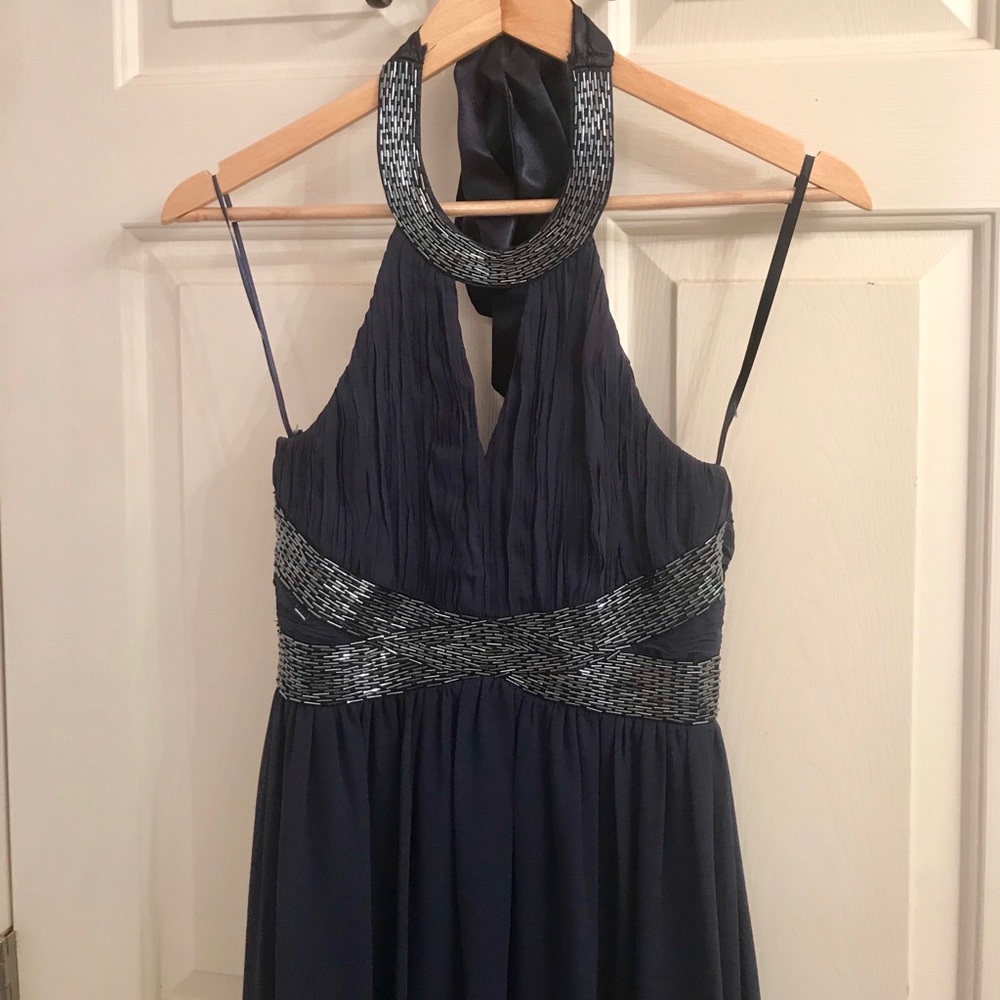 Lulu’s Navy Blue Beaded Gown